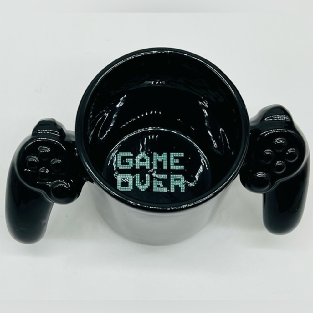 Bigmouth “Game Over” coffee mug shaped like game controller NWOT